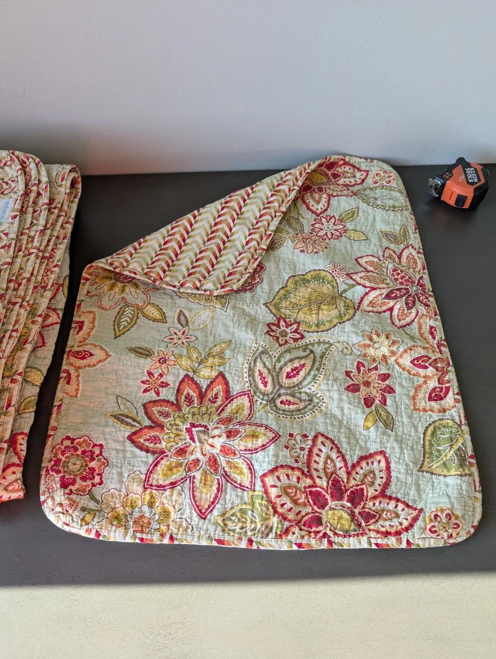 Waverly Floral Green Pink Botanical Quilted Coverlet Bed Spread Size 84